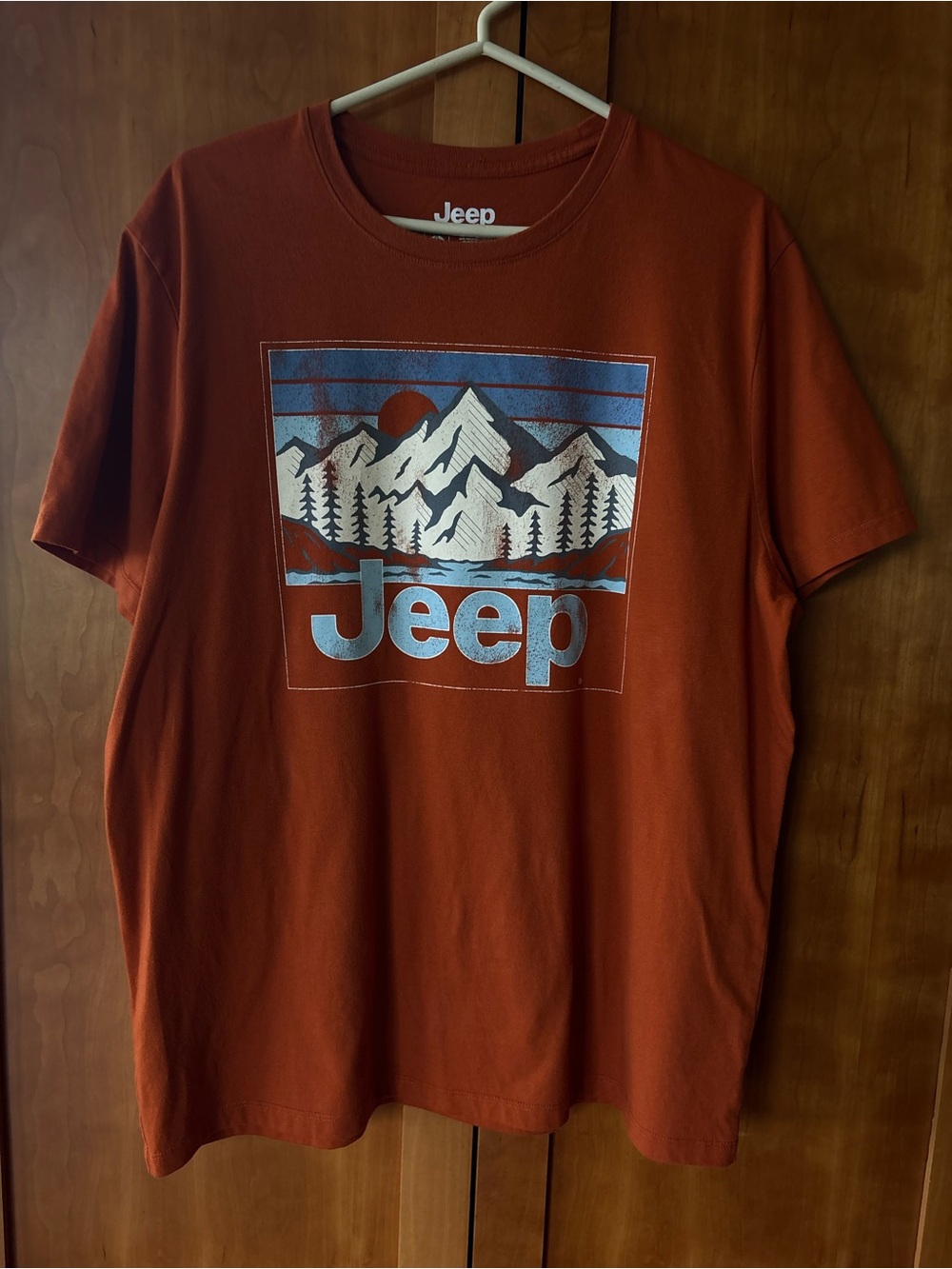 Jeep Men’s Rust Graphic Mountain Tee with Blue Accents - Picture 4 of 11